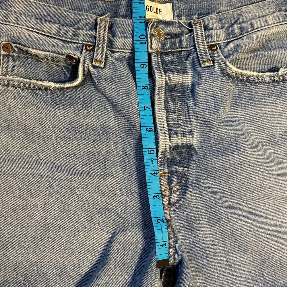 Agolde Parker Long Classic Blue Jean Shorts Size 27 - Picture 10 of 11